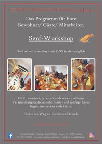 Flyer vorn Senfworkshop Druck